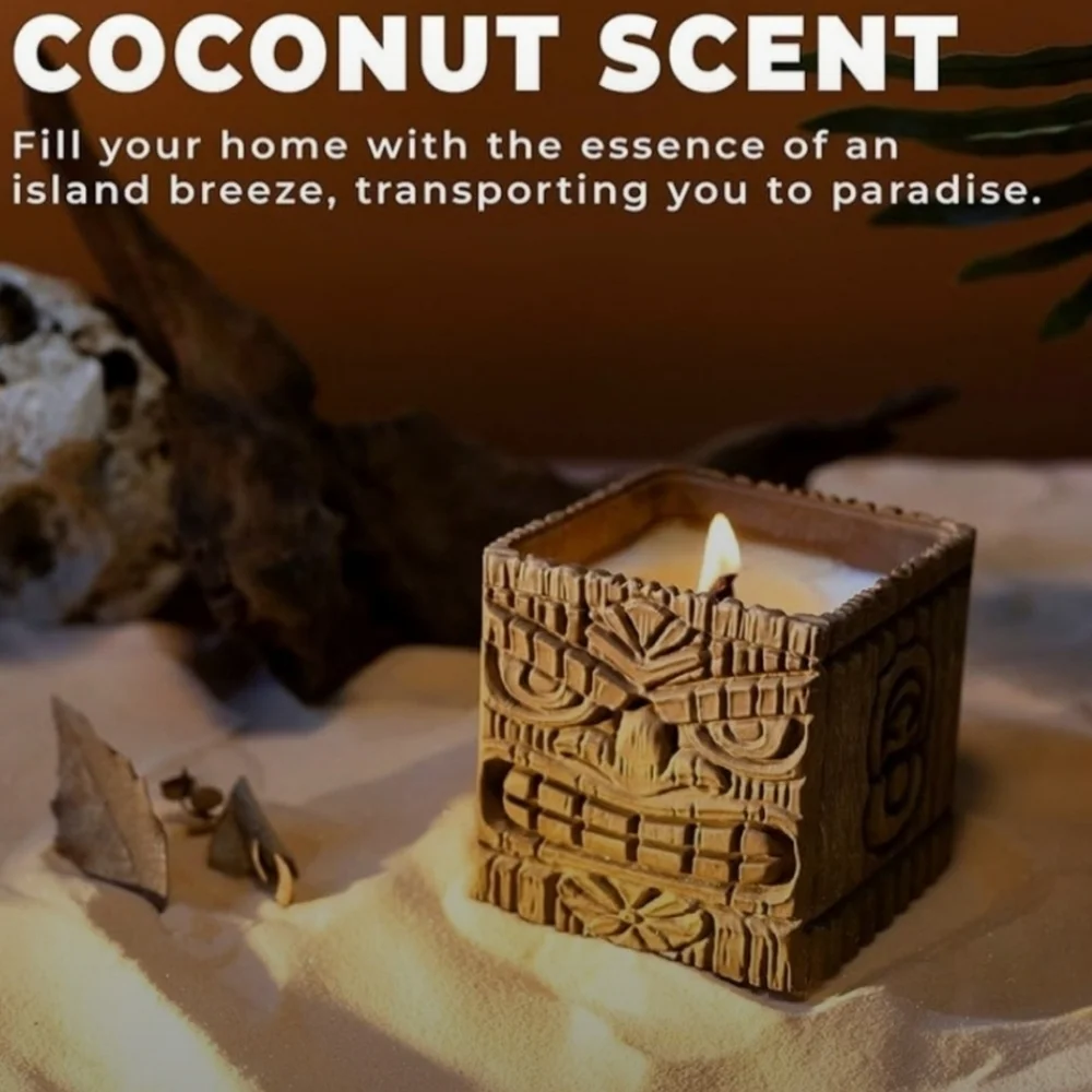 NEW 🥥🍍MANA MOOD Sunset Island Coconut & Pineapple 9oz Large Wood Wick Candle